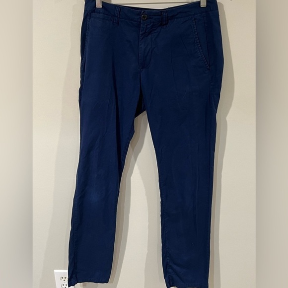 Men’s Bonobos 31W 32L Slim Straight Cotton Stretch Navy Chino Pant Khakis EUC - Picture 1 of 8